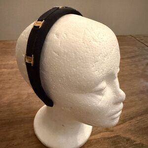 Vintage Salvatore Ferragamo Vara Ribbon Headband Black Gold